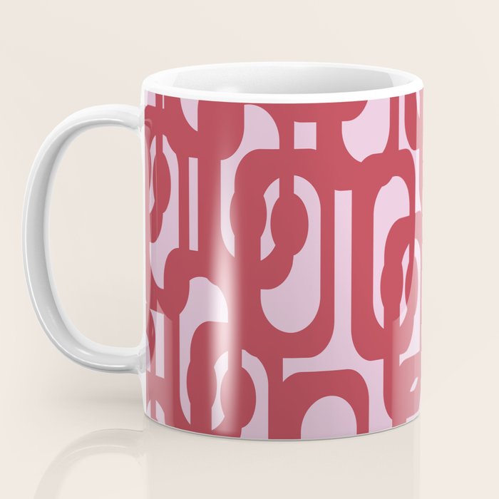 Contemporary Abstract Loop Pattern in Pink Hibiscus Coffee Mug Gallery Image 3
