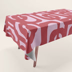 Contemporary Abstract Loop Pattern in Pink Hibiscus Tablecloth Gallery Image 1