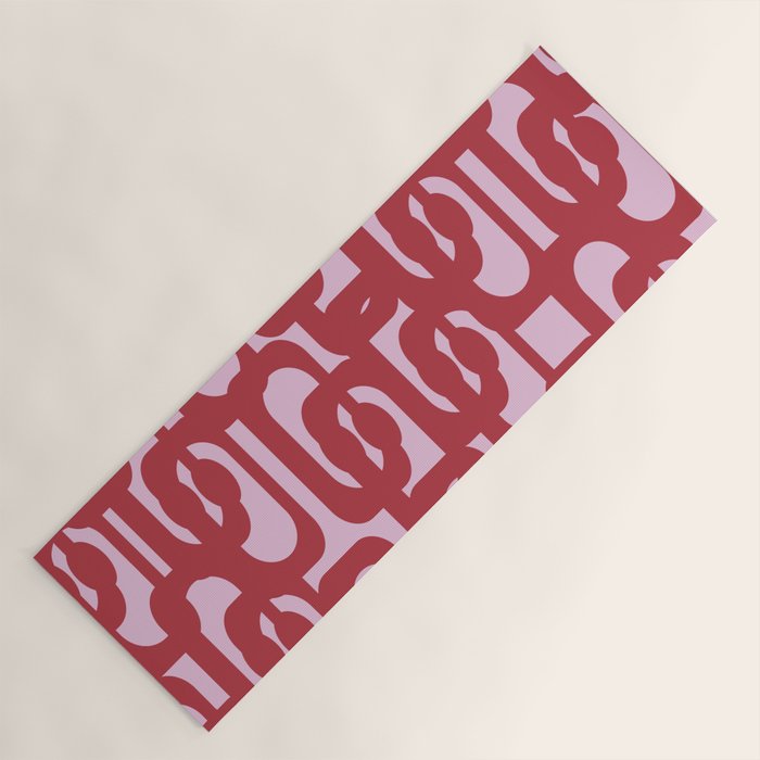 Contemporary Abstract Loop Pattern in Pink Hibiscus Yoga Mat Gallery Image 1