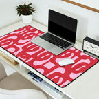 Contemporary Abstract Loop Pattern in Pink Hibiscus Desk Mat Gallery Image 2