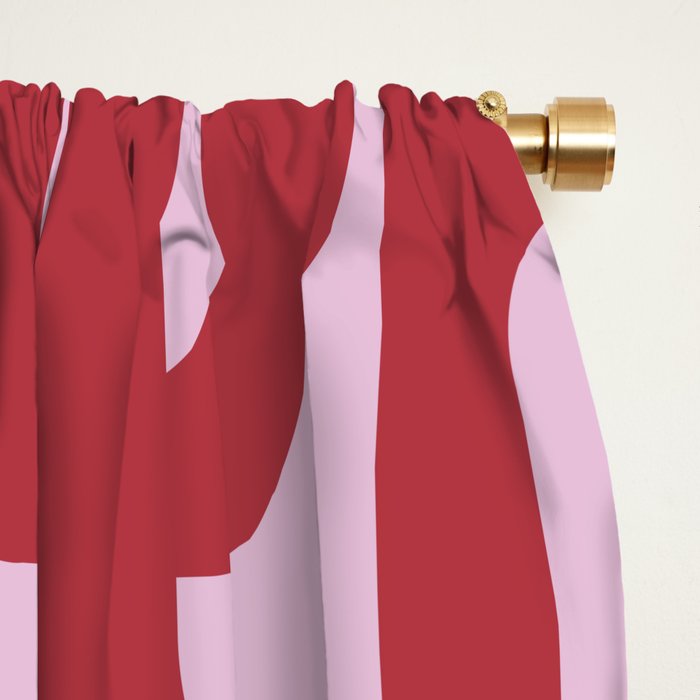 Contemporary Abstract Loop Pattern in Pink Hibiscus Window Curtain Gallery Image 2