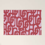 Contemporary Abstract Loop Pattern in Pink Hibiscus Welcome Mat Gallery Image 1