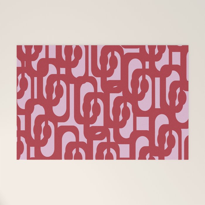 Contemporary Abstract Loop Pattern in Pink Hibiscus Welcome Mat Gallery Image 1
