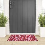 Contemporary Abstract Loop Pattern in Pink Hibiscus Welcome Mat Gallery Image 3