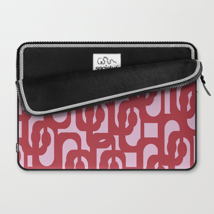 Contemporary Abstract Loop Pattern in Pink Hibiscus Laptop Sleeve Gallery Image 2