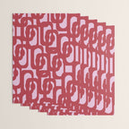 Contemporary Abstract Loop Pattern in Pink Hibiscus Wrapping Paper Gallery Image 3