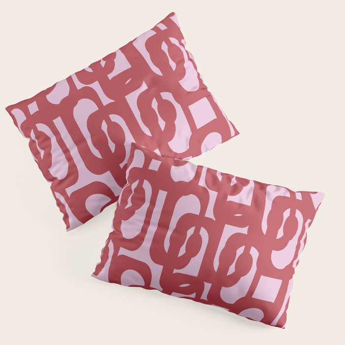 Contemporary Abstract Loop Pattern in Pink Hibiscus Pillow Sham Gallery Image 3