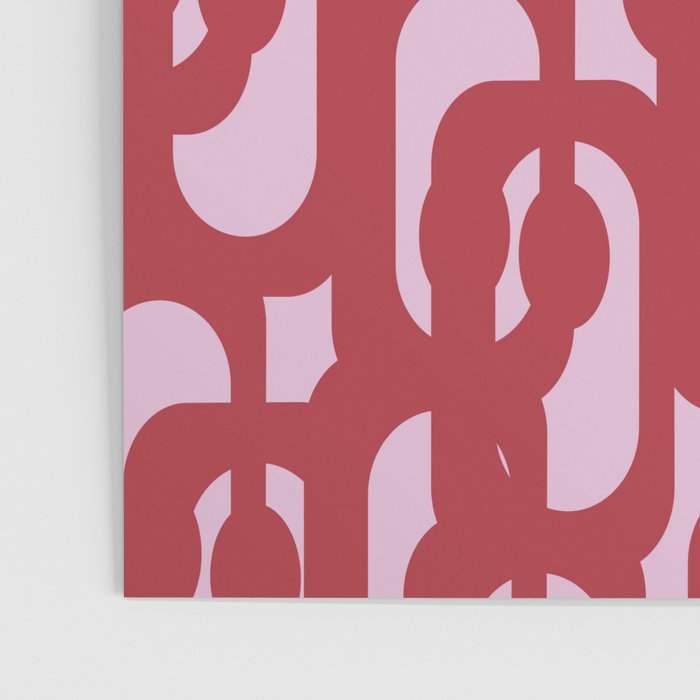 Contemporary Abstract Loop Pattern in Pink Hibiscus Poster Gallery Image 3
