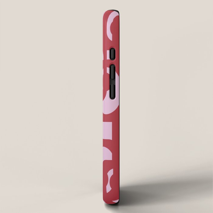 Contemporary Abstract Loop Pattern in Pink Hibiscus iPhone Case Gallery Image 2