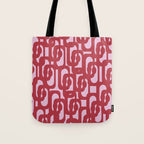 Contemporary Abstract Loop Pattern in Pink Hibiscus Tote Bag Gallery Image 1