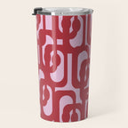 Contemporary Abstract Loop Pattern in Pink Hibiscus Travel Mug Gallery Image 3