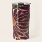 Daisies in Country Field Painting in Burgundy Red Travel Mug Gallery Image 1