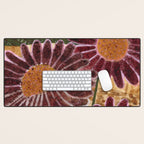 Daisies in Country Field Painting in Burgundy Red Desk Mat Gallery Image 1