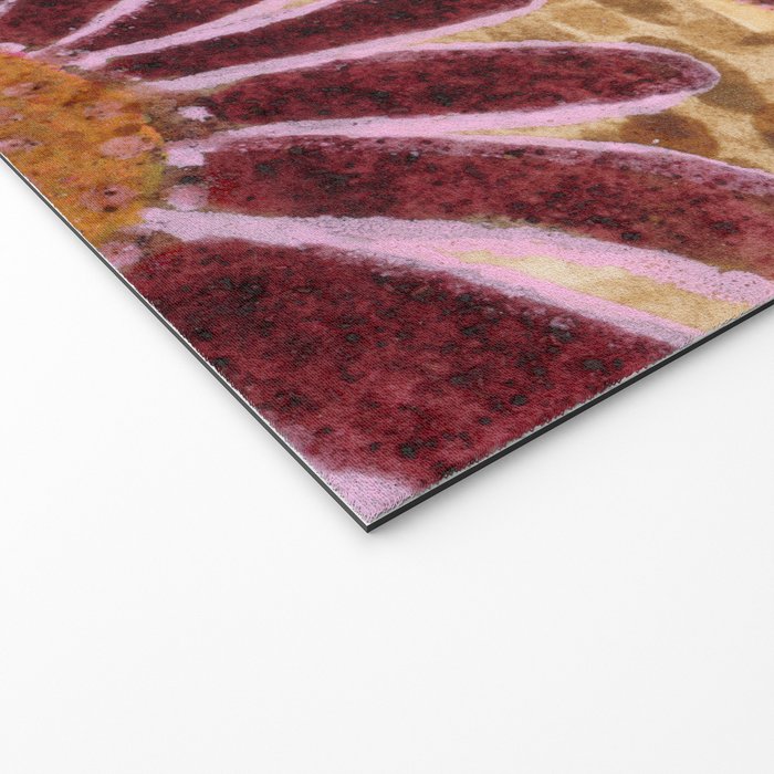 Daisies in Country Field Painting in Burgundy Red Welcome Mat Gallery Image 2