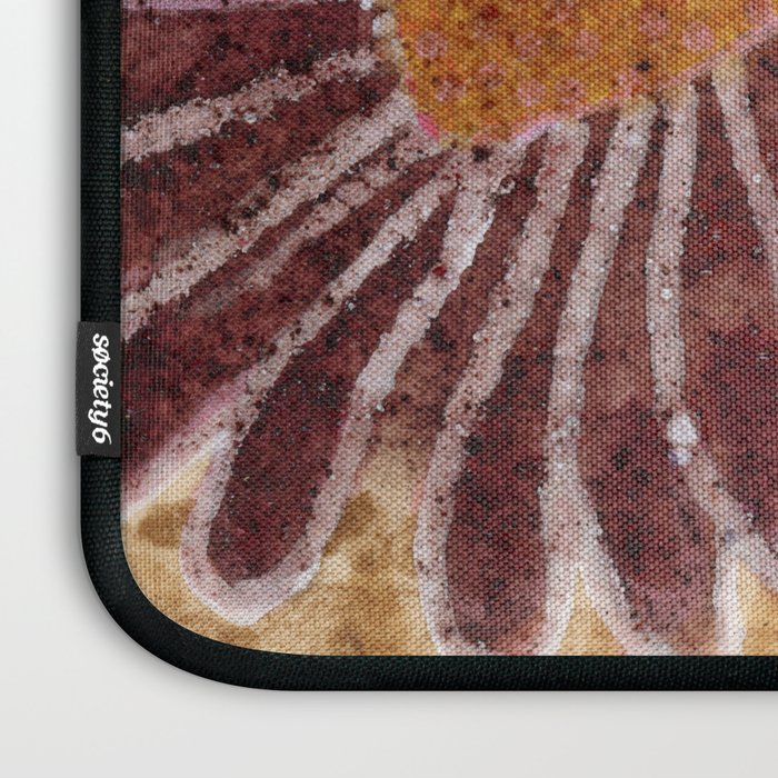 Daisies in Country Field Painting in Burgundy Red Laptop Sleeve Gallery Image 3