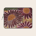 Daisies in Country Field Painting in Burgundy Red Laptop Sleeve Gallery Image 1