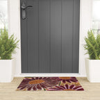 Daisies in Country Field Painting in Burgundy Red Welcome Mat Gallery Image 3