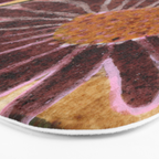 Daisies in Country Field Painting in Burgundy Red Bath Mat Gallery Image 3