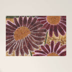 Daisies in Country Field Painting in Burgundy Red Welcome Mat Gallery Image 1