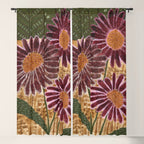 Daisies in Country Field Painting in Burgundy Red Window Curtain Gallery Image 5