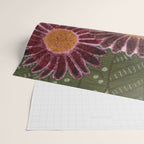 Daisies in Country Field Painting in Burgundy Red Wrapping Paper Gallery Image 2