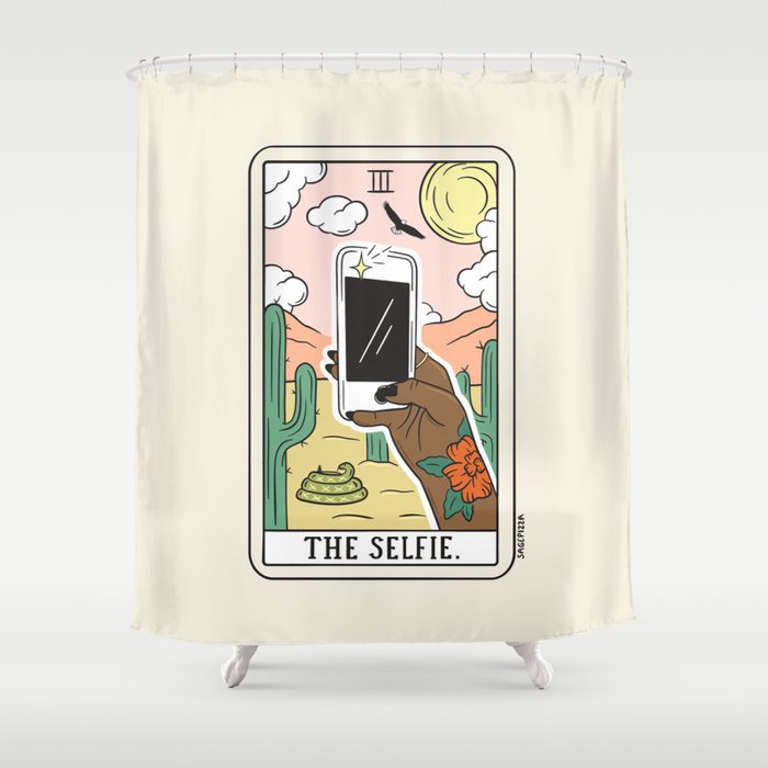 SELFIE READING (DARK) Shower Curtain Gallery Image 1