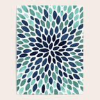Flower Bloom, Aqua and Navy Poster Gallery Image 4