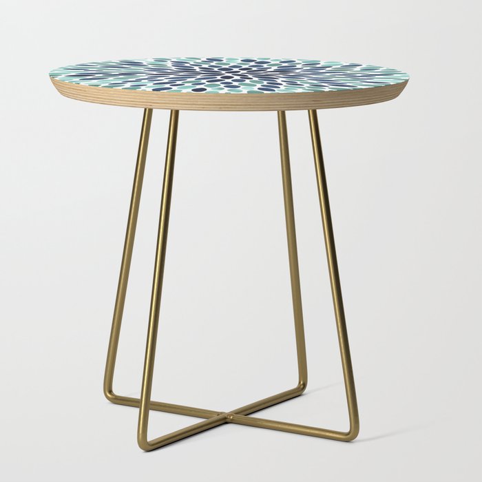 Flower Bloom, Aqua and Navy Side Table Gallery Image 1