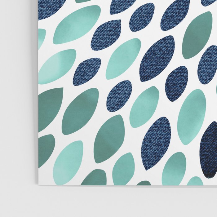 Flower Bloom, Aqua and Navy Poster Gallery Image 3
