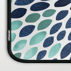 Flower Bloom, Aqua and Navy Laptop Sleeve Gallery Image 3
