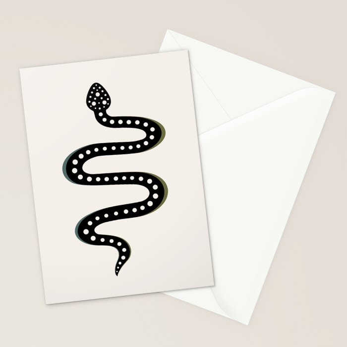Minimal Snake - Black Stationery Card Gallery Image 2