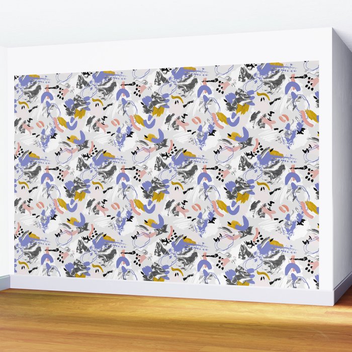 Abstract brush strokes splashes Wall Mural Gallery Image 2