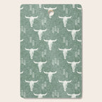 desert skulls - southwest cow skulls on sage Cutting Board Gallery Image 1
