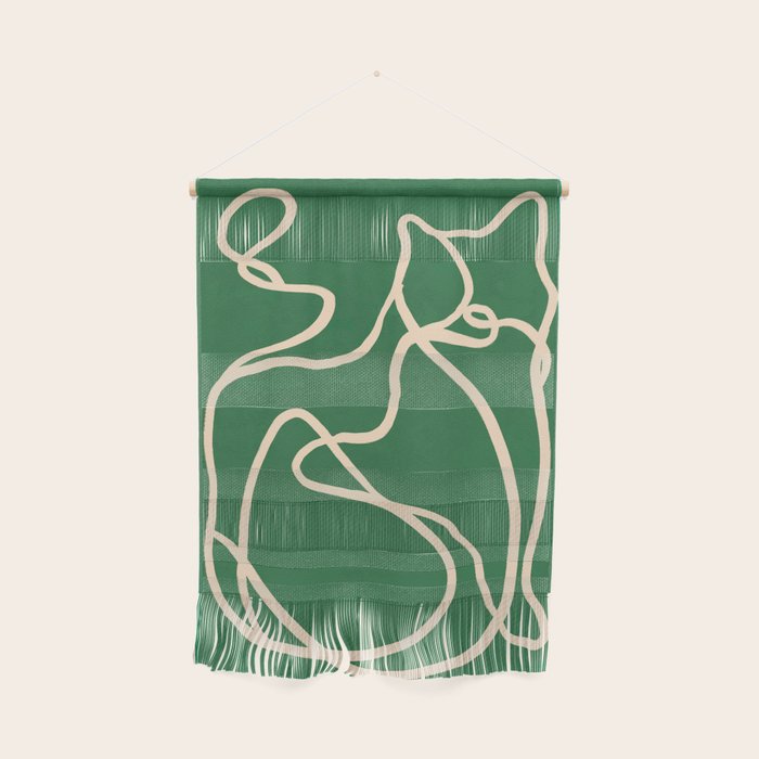 Abstract Line Art Cat 10 Wall Hanging Gallery Image 1