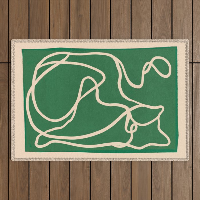 Abstract Line Art Cat 10 Outdoor Rug Gallery Image 1