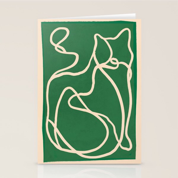 Abstract Line Art Cat 10 Stationery Card Gallery Image 1