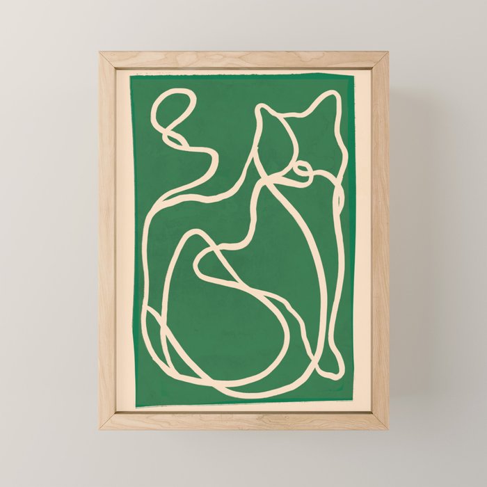 Abstract Line Art Cat 10 Mini Art Print Gallery Image 1
