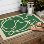 Abstract Line Art Cat 10 Outdoor Rug Gallery Image 2