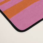 Mid Century Modern Piquet Abstract Geometric Multi Pattern Hot Pink and Red-Orange Desk Mat Gallery Image 4