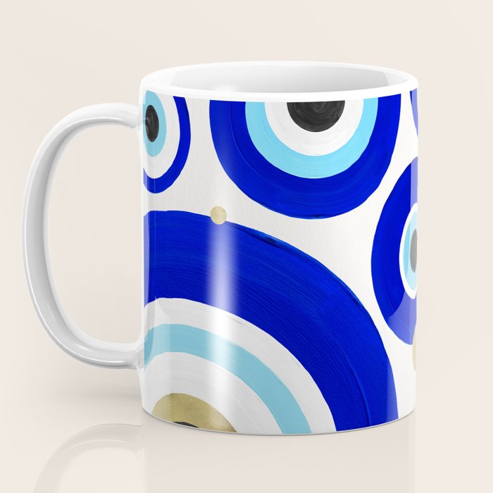 Evil Eye Charms on White Coffee Mug Gallery Image 3