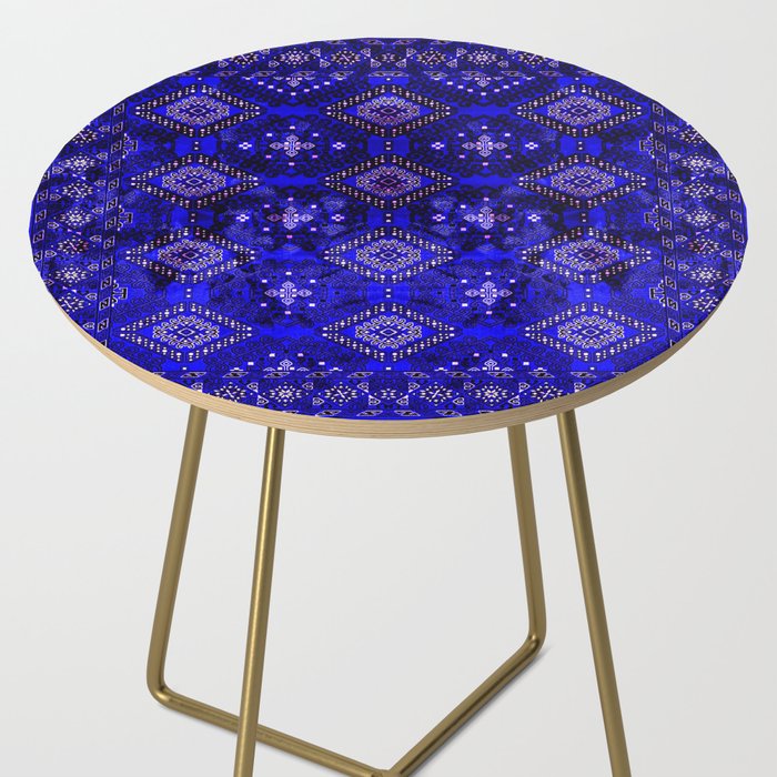 Oriental Opulence: Royal Blue Velvet Moroccan Majesty Side Table Gallery Image 2