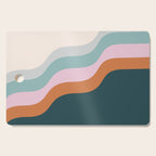 Abstract Diagonal Waves in Teal, Terracotta, and Pink Cutting Board Gallery Image 1