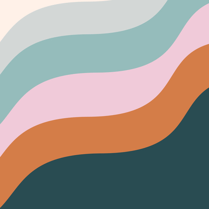 Abstract Diagonal Waves in Teal, Terracotta, and Pink Coffee Mug Gallery Image 2