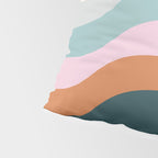 Abstract Diagonal Waves in Teal, Terracotta, and Pink Pillow Sham Gallery Image 4