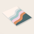 Abstract Diagonal Waves in Teal, Terracotta, and Pink Notebook Gallery Image 3