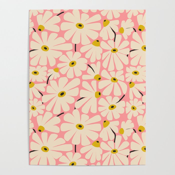 Daisy fresh 2 - pink Poster Gallery Image 1