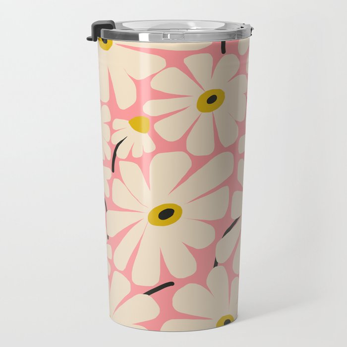 Daisy fresh 2 - pink Travel Mug Gallery Image 3