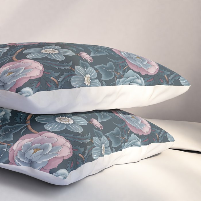 Dark Floral Elegance Pillow Sham Gallery Image 3