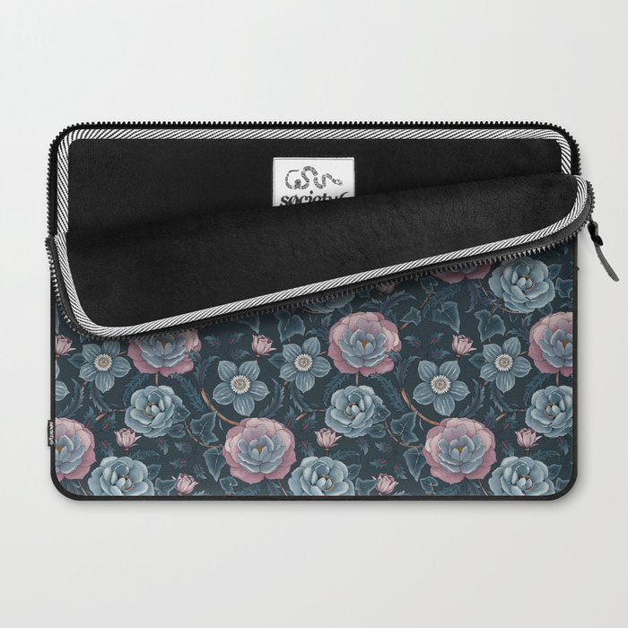 Dark Floral Elegance Laptop Sleeve Gallery Image 2