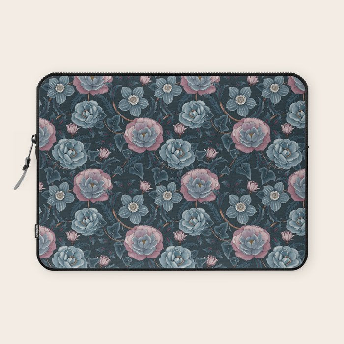 Dark Floral Elegance Laptop Sleeve Gallery Image 1